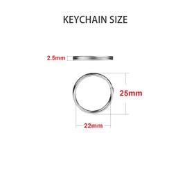 50pcs 25mm Key Ring Keychain Metal Silver Round Split Key Chains Rings Connectors for Home Car Dog Tag Office Ornaments Keys Attachment