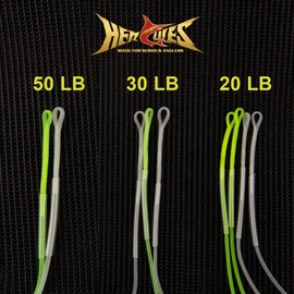 HERCULES Fly Fishing Leader Connector for Fly line 9Pcs Pro Selection Combo - 20lb 30lb 50lb, Clear and High-Vis Yellow