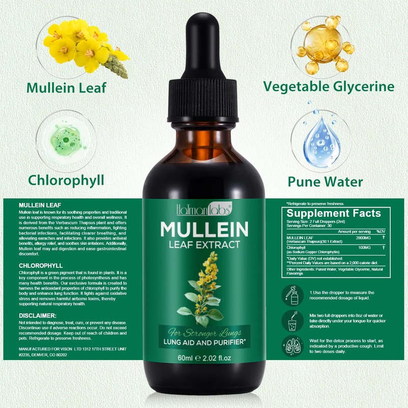Mullein Leaf Extract Mullein Leaf Extract for Lungs Mullein Drops