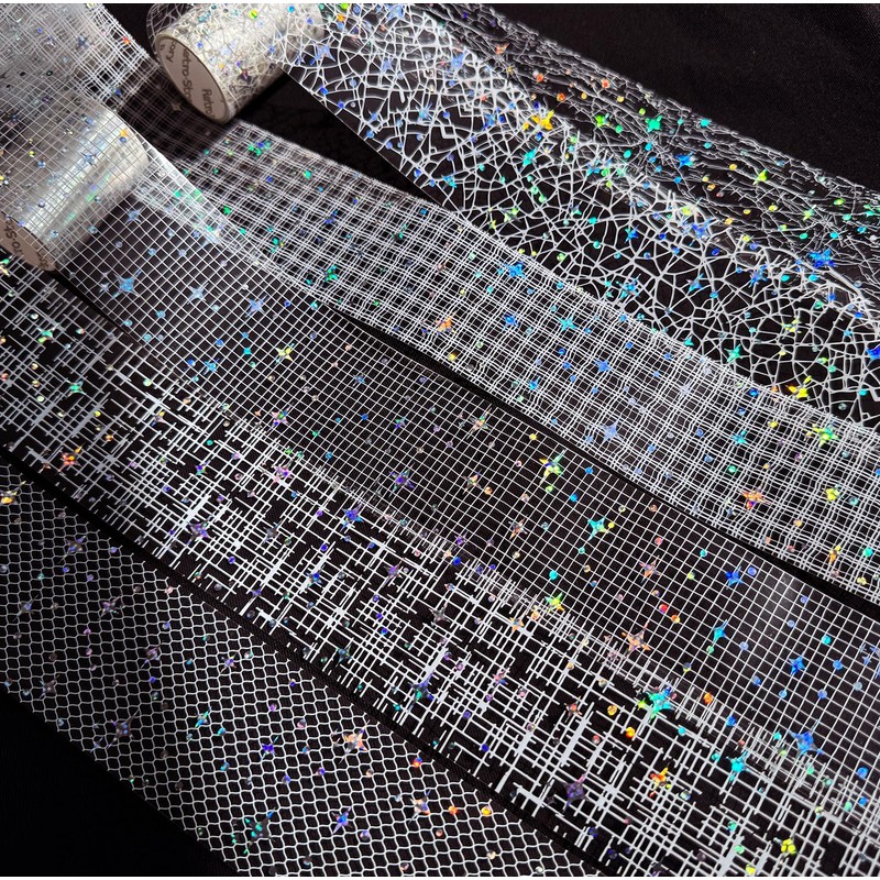MOLNESO 6 Rolls Clear Holographic Decorative Tape, Wide PET Star