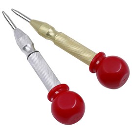 Two packs Automatic Centre Punch Adjustable Tension Punch Punch Hand Tools Spring Loaded Center Hole Punch Multicolored Automatic Center Punch Tool Heavy Duty Center Punch for Metal Wood Window Glass