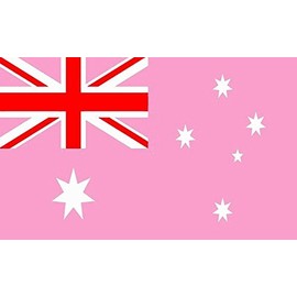 Australia Pink Flag 5ft x 3ft Large - 100% Polyester - Metal Eyelets - Double Stitched