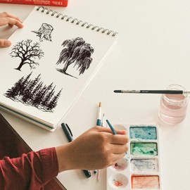 GLOBLELAND Trees Clear Stamps for Card Making Forest Trees Background Clear Stamp Seal Transparent Stamp for DIY Scrapbooking Photo Album Journal Decoration at Home