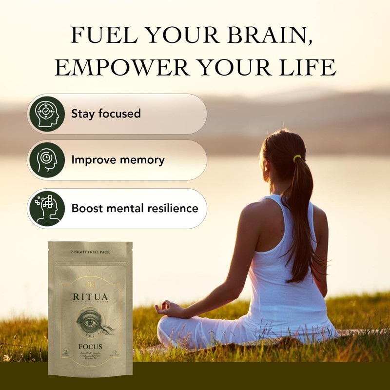 Ritua Focus 7 Day Bacomind Ginko Cordyceps Tyrosine B6 14