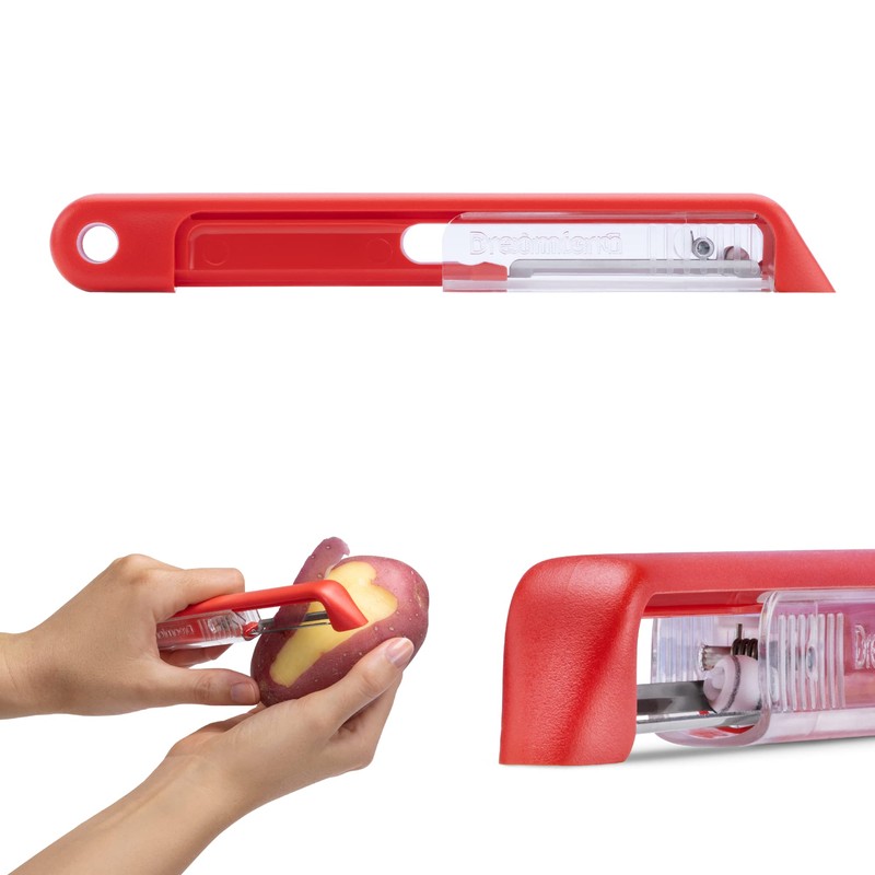 Dreamfarm Sharple Self-Sharpening Vegetable & Food Vertical Speed-Peeler - Red