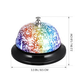 Meal Bell - Metal Service Bell for Restaurants and Home Use Loud Call for Elderly Assistance and Pet Training Multi-Color 3 35 X 3 15 X 2 28 Inches