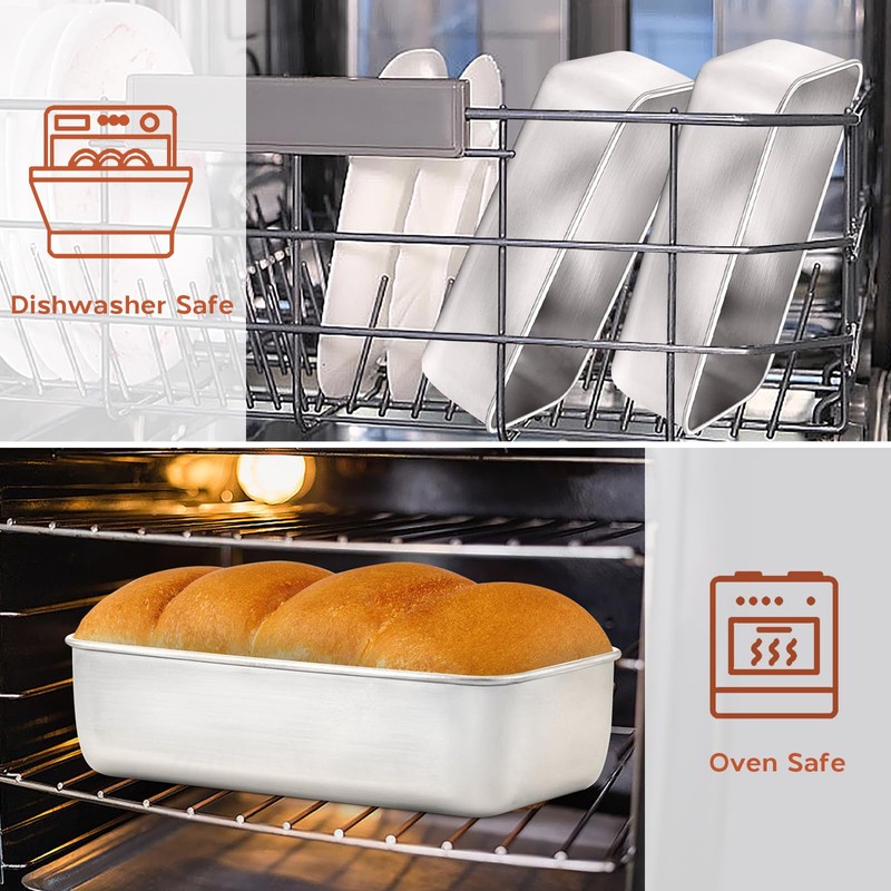Onader 9 x 5 Loaf Pans, Stainless Steel Deep Meatloaf