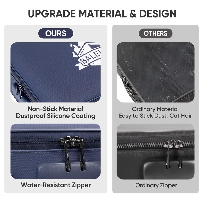 BALEINE Fireproof Document Box with Lock, Portable Fireproof Document Bag