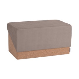 Seville Classics Cushioned Fabric Ottoman Hidden Storage Chest Footrest Chair, Padded Seat for Bedroom, Dorm, Loft, Living Room, Entryway, Hallway, Cork/Taupe, 30" Bench