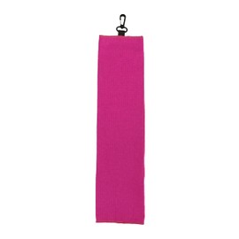 Liberty Flags & Gifts 16" x 22" Tri-Fold Looped Polyester Waffle Golf Towel with Swivel Clip for Golf Bag - Hot Pink