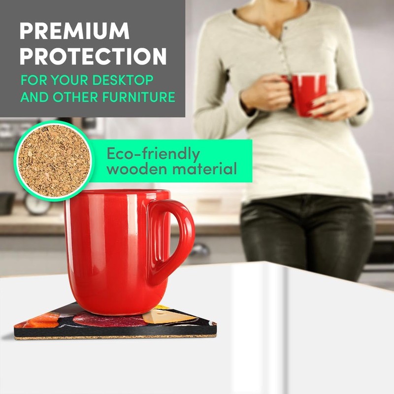 1 x Triangle Coaster - High Protein Diet Muscles Body