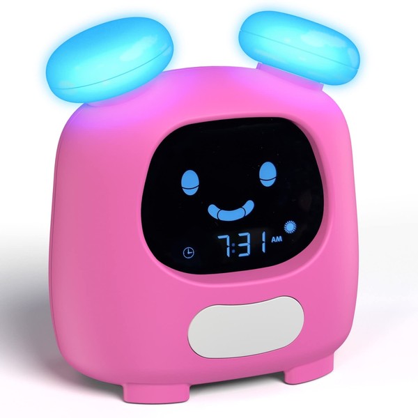 i-box Blinky, Alarm Clock for Kids, Sleep Trainer Clock, Bedtime Night Light and Wake Up Light, Sleep Aid for Kids, Soothing Sounds and Lullabies, Gift For Kids Christmas Birthday