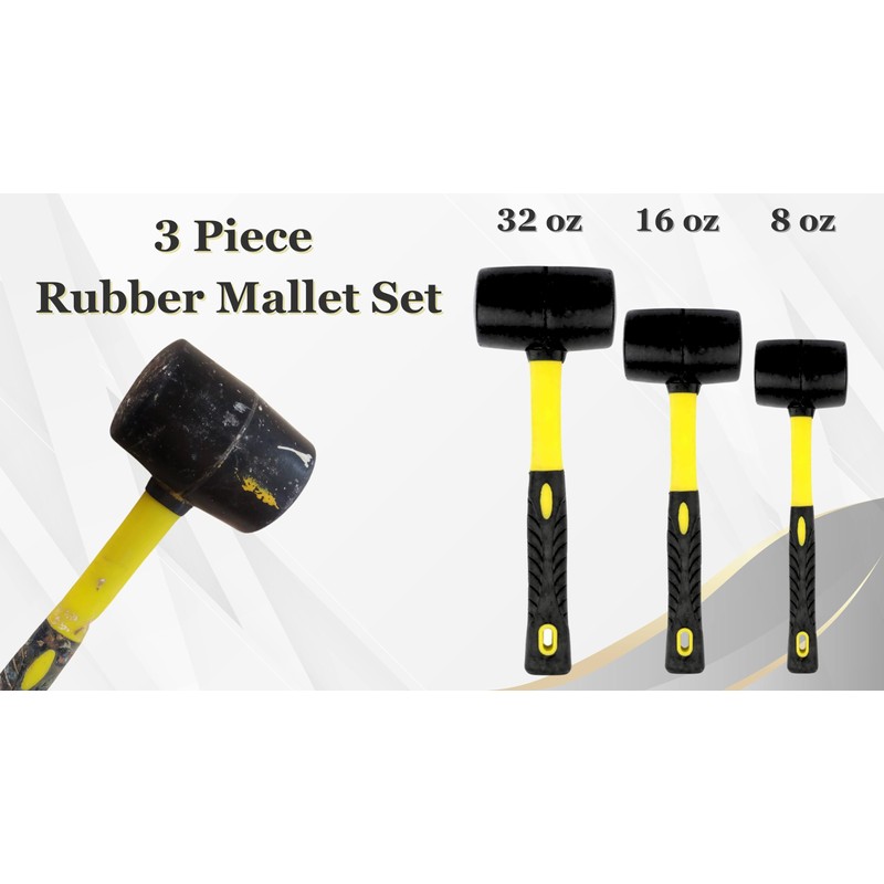 Benchmark - Rubber Mallet Set - 3 Sizes (8 oz,