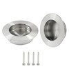 suiwotin 2pcs Round Recessed Pull, Brushed Nickel Flush Pull Handle,