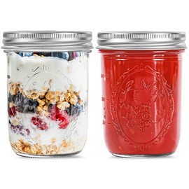 Miuyhji Wide Mouth Mason Jars 16 oz with Lids [2 Pack], Canning Jars with Metal Airtight Lids and Bands, 16 oz Glass Jars for Fermenting, Pickling, Freezing, Preserving, Meal Prep, Jar Décor