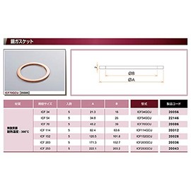 Cosmo Tech ICF34 Gasket, Oxygen Free Copper, 5 Pieces, 5 Pieces