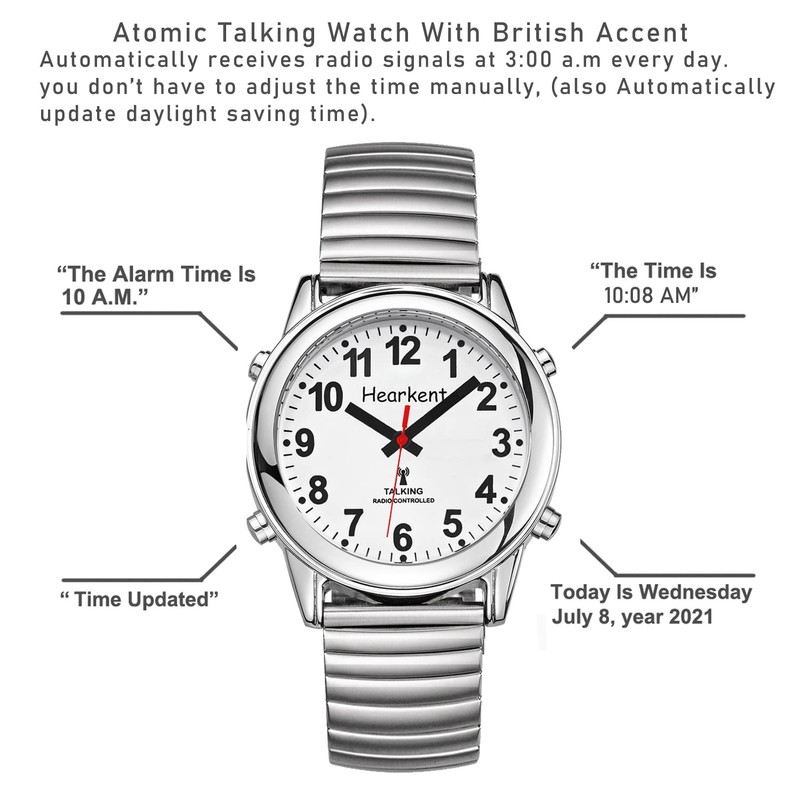 Hearkent Atomic Talking Watch for Women Self-Setting for Visually impaired