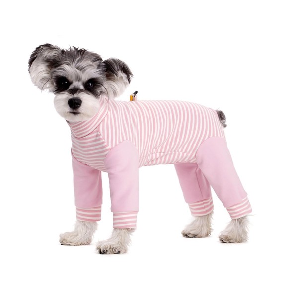 Small Dog Recovery Suit, Stripe Anti-Shedding Dog Pajamas Pjs, After