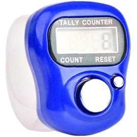 GANPUB Blue LED Digital Row Counter,5 Digit Display Counter Clicker,Handheld Number Click Counter,Finger Tally Counter,Electronic Finger Counter Hand Tally Counter with Ring for Golf，Track and Field