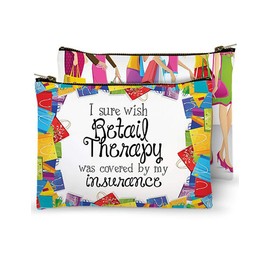 Mariasch Studios Zippered Cotton Cosmetic Bag - I Sure Wish Retail Therapy was Covered by My Insurance