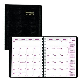 Brownline 2022 Essential Monthly Planner, 14 Months, December 2021 to January 2023, Twin-Wire Binding, 8.875" x 7.125", Black (CB1200.BLK-22)