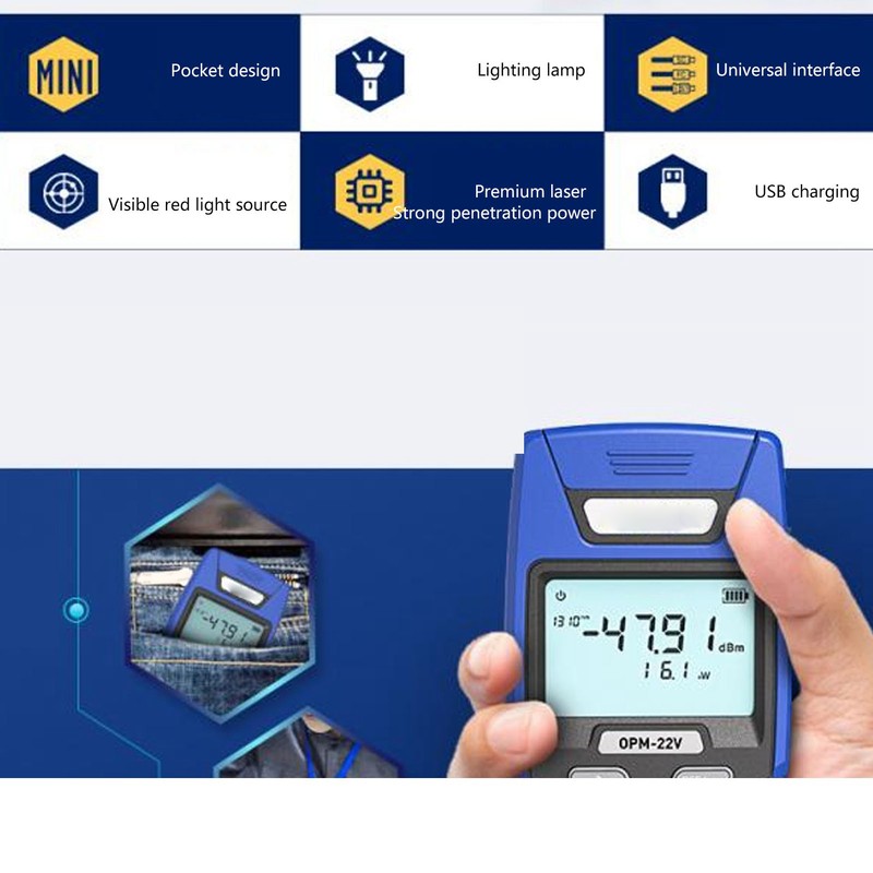 Optical Power Meter with LED Flashlight Network Line Sequence Test