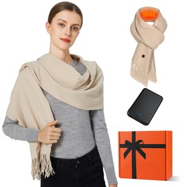 Electric Heated Scarf for Gift Women Men Rechargeable Scarves Shawl Blanket with Battery Neck Heating Pad