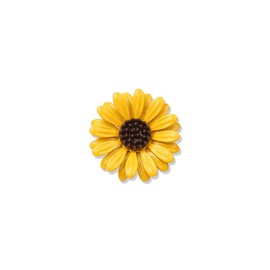 HUJUON Daisy Flower Brooch Pin for Women. Yellow Sunflower Collar Pin Chrysanthemum Brooch Coat Hat Sweater Accessories (Yellow)