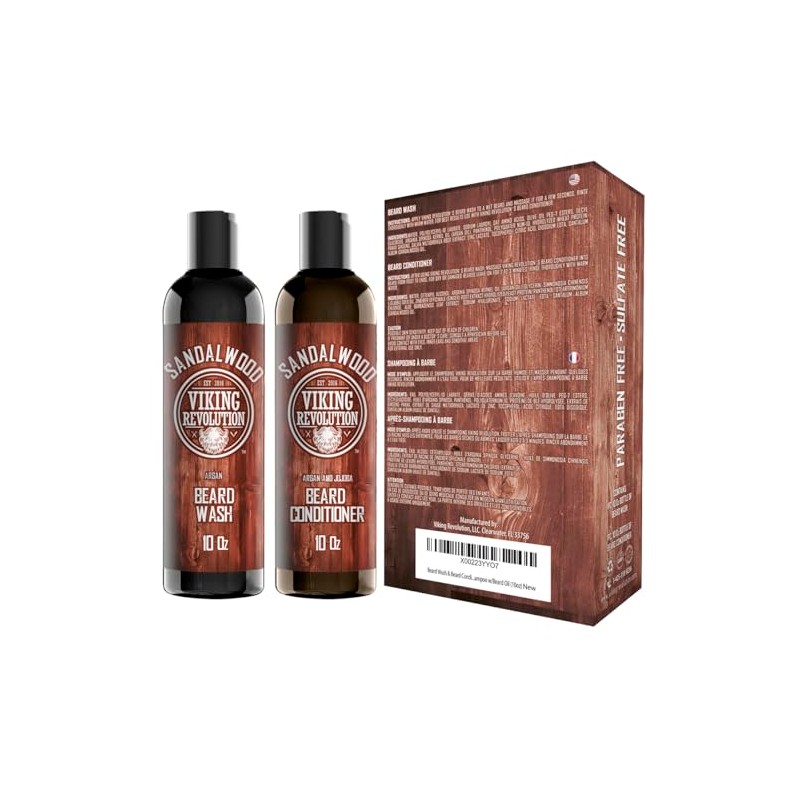 Beard Wash & Beard Conditioner Set w/Argan & Jojoba Oils