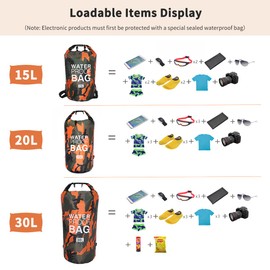TINYAT Floating Waterproof Dry Bag for Boating 2L 5L 10L 15L 20L 30L Roll Top Lightweight Dry Storage Bag Waterproof Phone Backpacks for Travel Swimming, 20ldeep blue, 20L US