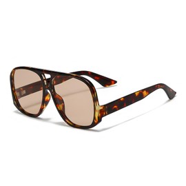 Kursan Oversized Aviator Sunglasses for Women Men Vintage Black Double Bridges Sun Glasses (Tortoise/Brown)