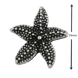 Bezelry 12 Pieces Starfish Antique Silver Metal Shank Buttons 19mm (Antique Silver)