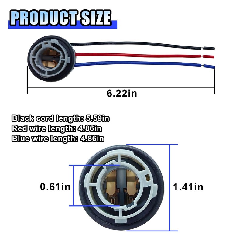 2PCS 1157 LED Bulb Socket Plug, Turn Signal, Brake Light,