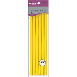 Annie 01212 Soft Twist Rollers, Yellow, 6 Count
