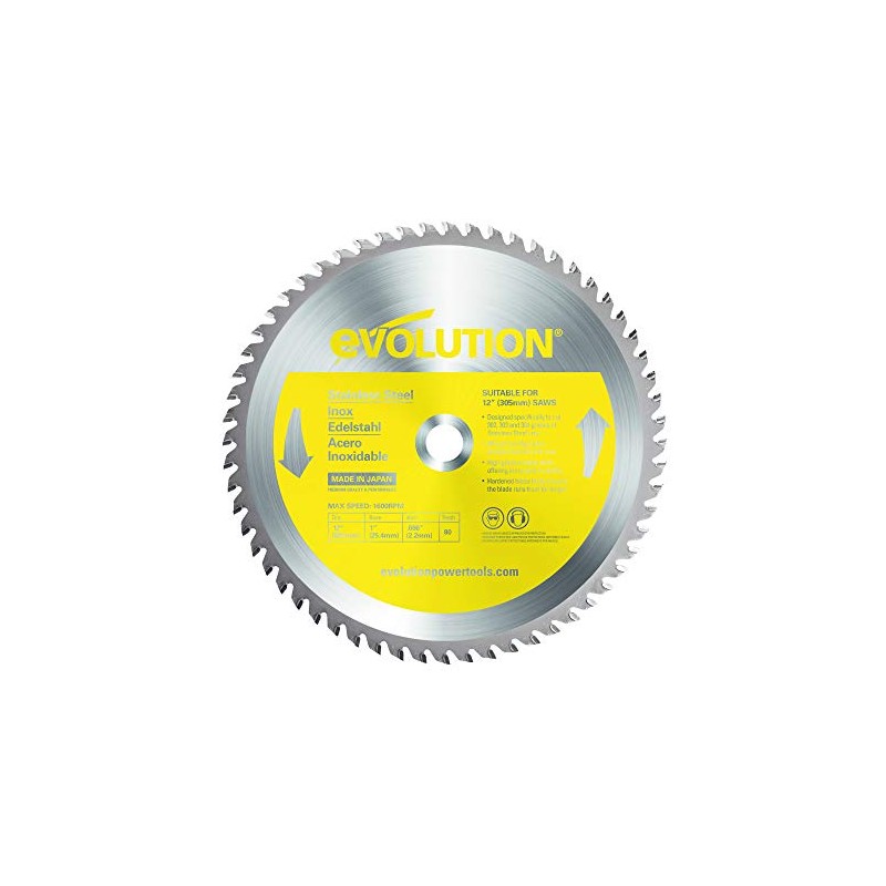 Evolution Power Tools 12BLADESS Stainless Steel Cutting Saw Blade, 12-Inch