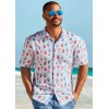 Tommy Bahama Blue Coconut Point Red White Cheers Camp Shirt