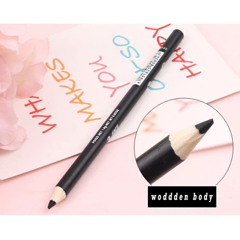 Black Eyeliner Pencil Set - 12 PCs Matte Silky Formulas