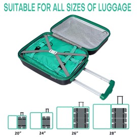FANCYOU Compressible Packing Cubes Portable Hanging Closet Shelves 17"x12"x24" Extendable Travel Organizer Nylon Packing Bags for Suitcase (Green)