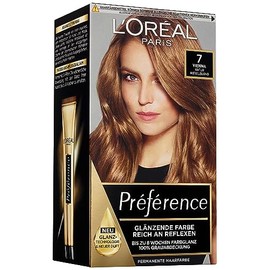 L'Oréal Paris Préférence Colouration Natural Medium Blonde 7, Pack of 3 (3 x 1 Colouration Set)