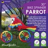 Bike Spinner Parrot 30" – Tropical Bird Design, Weather-Resistant Outdoor