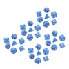 35Pcs Plastic Dice Kit Pearl Pattern White Numbers Polyhedral Dices