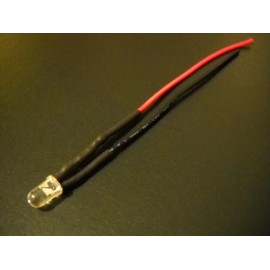 USA-LEDs 1pcs Pre-Wired 5mm WHITE LED! 3VDC! Super Bright! Made In USA!