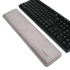 MAIDERN Ergonomic Keyboard Wrist Rest with Memory Foam,16.5x3.7 inches PU Leather Gaming Keyboard Wrist Guard / Wrist Cushion Support for Computer, Laptop, Mac (Smoke Gray)