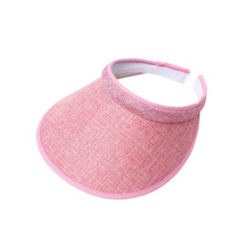 jecvxor Visera sin cordones cubierta de tela para mujer, visera ajustable para deportes para hombres, Blanco/Rosa, Large