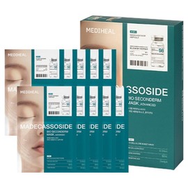 Mediheal Madecassoside Bio Seconderm Mask Soothing, 1 Pack, 10 Pack / 메디힐 마데카소사이드 바이오 세컨덤 마스크 진정, 1개, 10개입