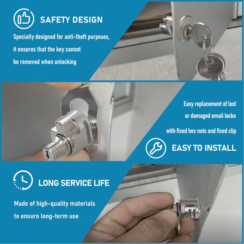 S 4140 Mailbox Lock Replacement, Multipurpose Mailbox Lock with Keys