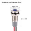 uxcell Signal Indicator Lights AC/DC 12V-24V 8mm Panel Mount Blue