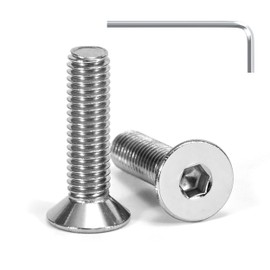 Tunejoy Countersunk Screws M5 x 20 mm Stainless Steel A2 V2A Countersunk Head Hexagon Socket DIN 7991 Full Thread with Allen Key Pack of 20