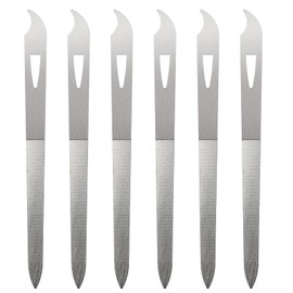 WLLHYF Pack of 6 Nail Files for Natural Nails, Metal Fingernail File, Stainless Steel, Double-Sided Nail File, Thin Durable Nail File, Manicure, Pedicure, Toenails Tools with Curved Pointed Tip