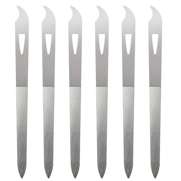 WLLHYF Pack of 6 Nail Files for Natural Nails, Metal
